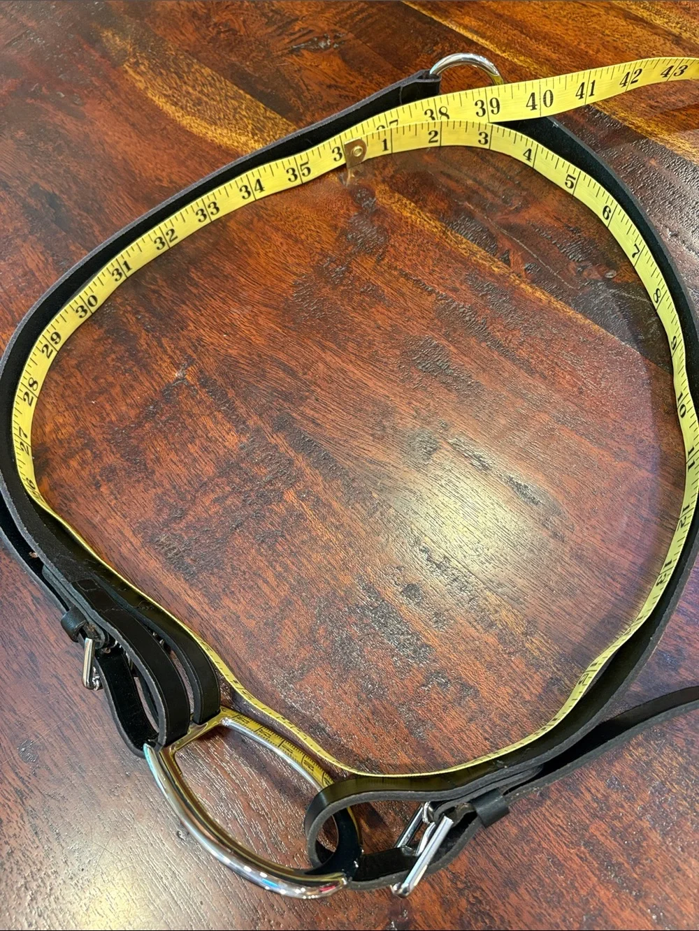 Lauren Ralph Lauren Black Leather Double-strap Belt with Silver Oval Buckle
